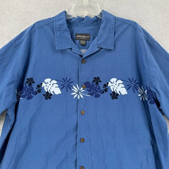 Eddie Bauer Hawaiian Shirt 100% Cotton Short Sleeve Button Up Casual Mens XXL - Picture 3 of 7